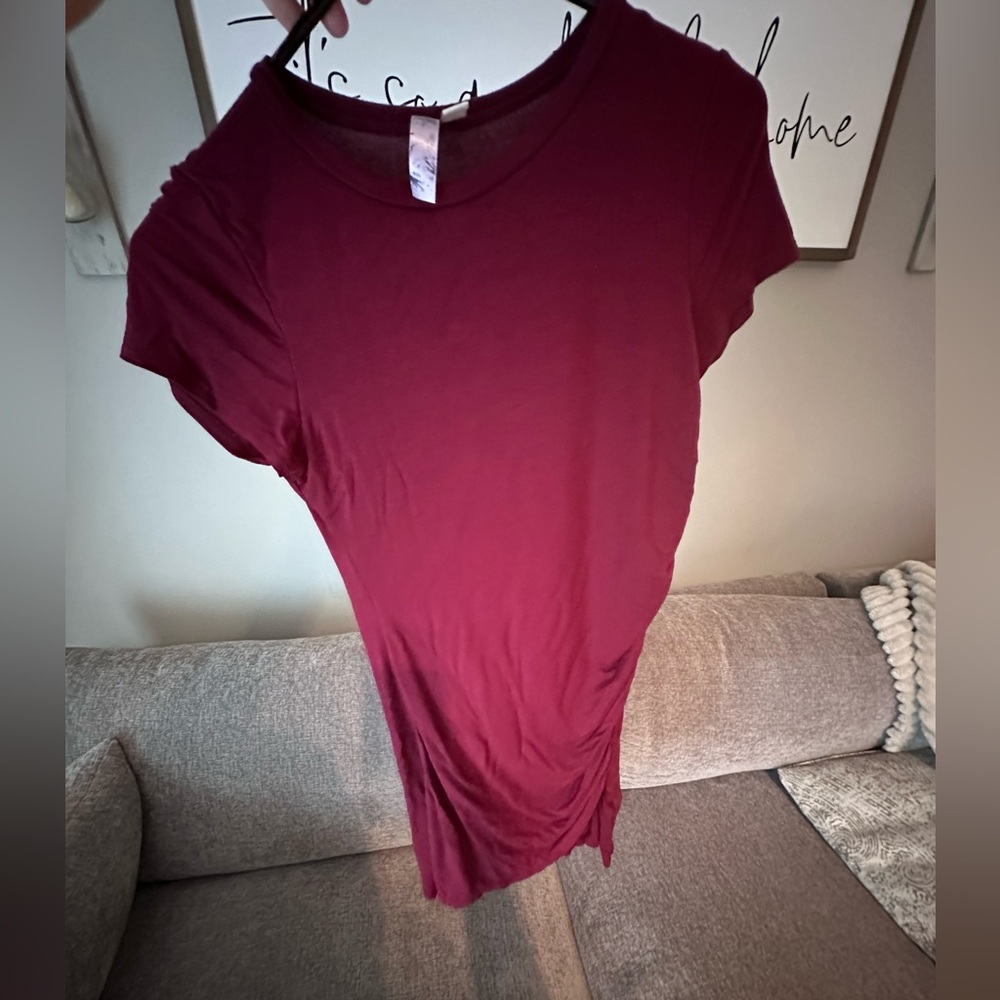 Alya Rich Burgundy Dress with Ruching